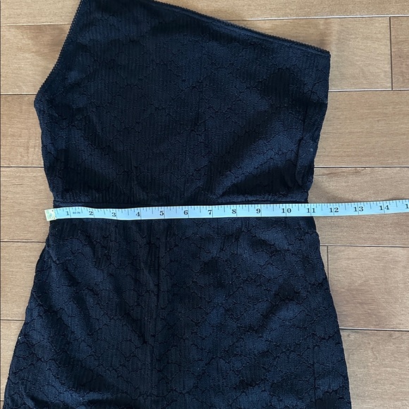 ZARA NWT Black One Shoulder Ribbed Knit Bodycon Romper Size S - Picture 10 of 11
